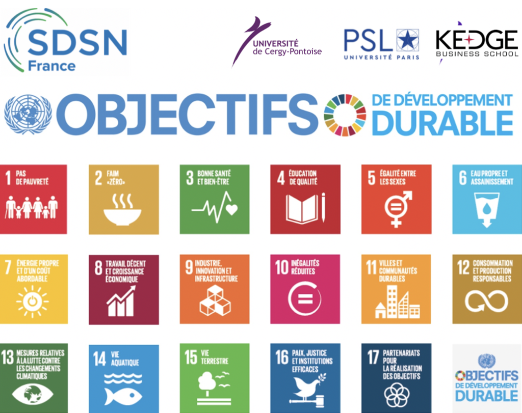 Les 17 objectifs de développement durable adoptés par tous les États membres des nations unies en 2015 pour l'écologie