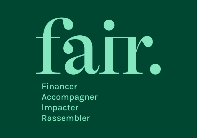 Logo de l'association FAIR consacrée à la finance solidaire, responsable, à impact social. L'association se voue à replacer l'humain au coeur du développement de l'économie.